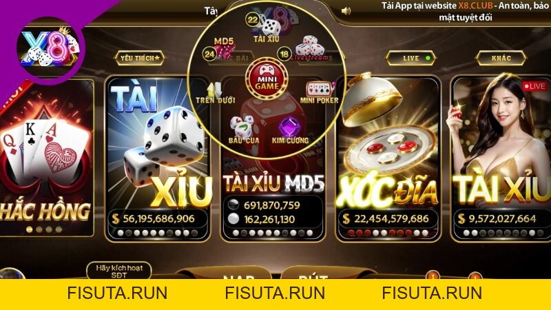 Mini game X8 Club - Chơi Game Vui, Nhận Ngay Quà Khủng Mini game X8 Club - Chơi Game Vui, Nhận Ngay Quà Khủng